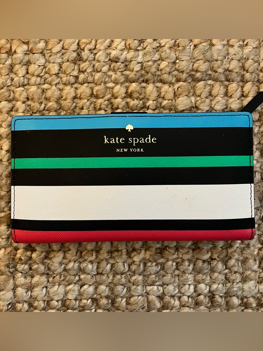 Authentic Kate Spade Harding Street Fiesta Stripe Stacy Slim Bifold Wallet